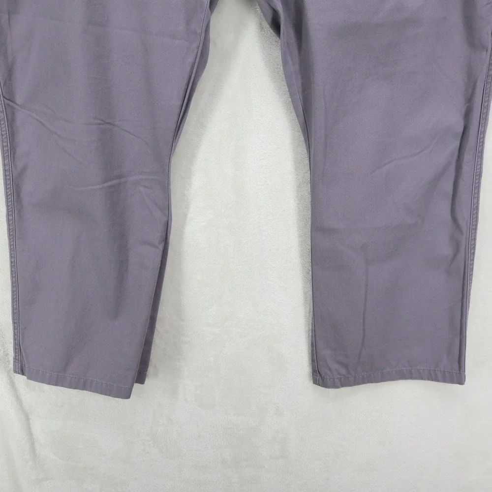 Cotton Traders Men Mercury Pleated Chino Pants Purple Gray Size 50 Elastic Waist